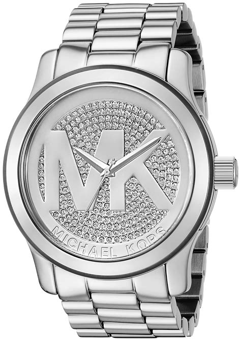 silver diamond silver michael kors watch|Michael Kors runway watch silver.